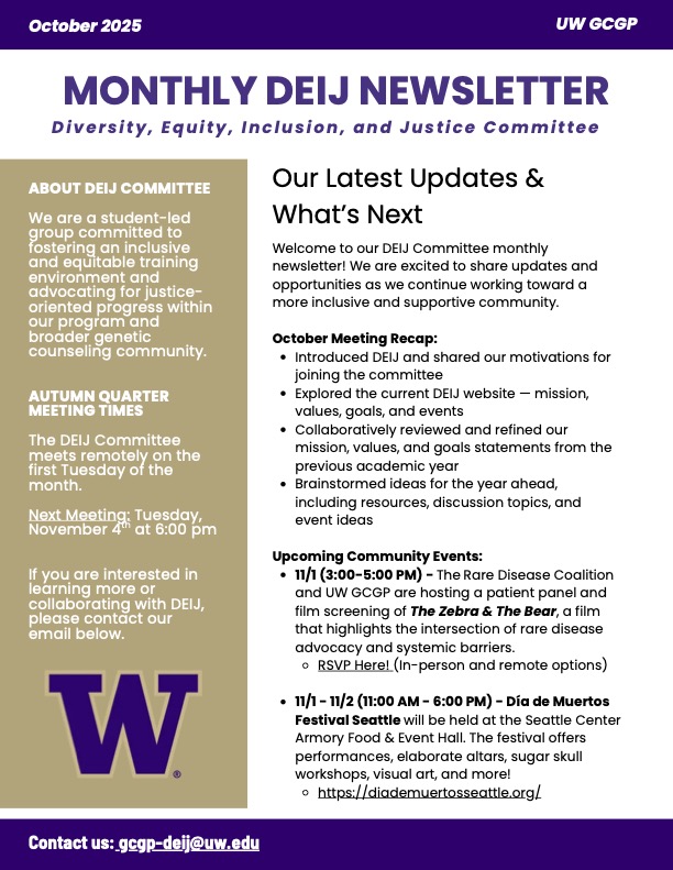 DEIJ Newsletter offering brief updates on the committee's work.